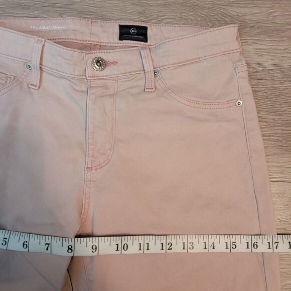 Adriano Goldschmied Jeans 28 R Abbey Ankle Skinny Mid Rise Pink Stretch Denim - Picture 8 of 12